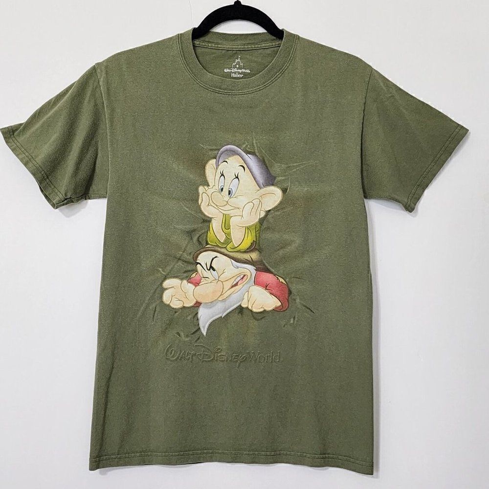 Dopey & Grumpy‎ - Size S -  Walt Disney World - Green Shirt - 2 Sided
